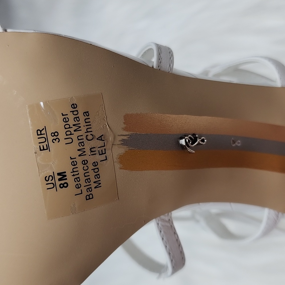 Sam Edelman Lela Strappy High Heels White Leather New In Box - Picture 17 of 17